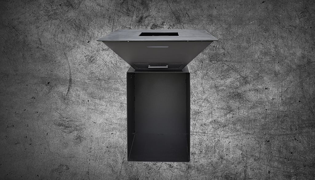 Feuerplatten Grill BigQube M Wood schwarz