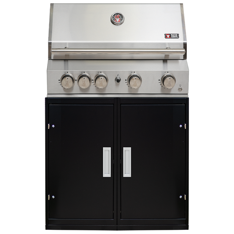 KitchenBlock-Outdoorküche mit Gasgrill mit 5 Brenner, Backburner und Rotierte