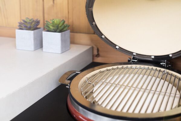 Outdoorküche Gasgrill Rotisserie, Drehspieß, Edelstahl-Grillrost, Grill-Beleuchtung, Outdoorkueche mit Gasgrill, Modulare Outdoorküche, Outdoor Küchen, Aussenküche, Outdoorkitchen, KitchenBlock, Junior Monolith Keramikgrill