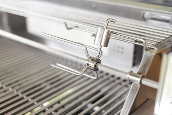 Outdoorküche Gasgrill Rotisserie, Drehspieß, Edelstahl-Grillrost, Grill-Beleuchtung, Outdoorkueche mit Gasgrill, Modulare Outdoorküche, Outdoor Küchen, Aussenküche, Outdoorkitchen, KitchenBlock, Junior Monolith Keramikgrill