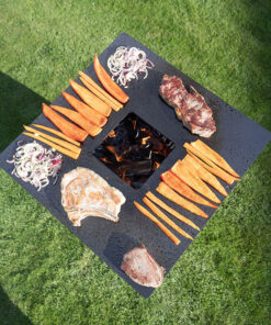 BigQube S Feuerplattengrill aus Cortenstahl, Feuerplatte, Grillplatte, Feuerschale, Ofyr
