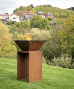 BigQube S Feuerplattengrill aus Cortenstahl, Feuerplatte, Grillplatte, Feuerschale