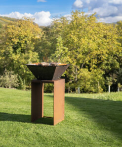 BigQube S Feuerplattengrill aus Cortenstahl, Feuerplatte, Grillplatte, Feuerschale